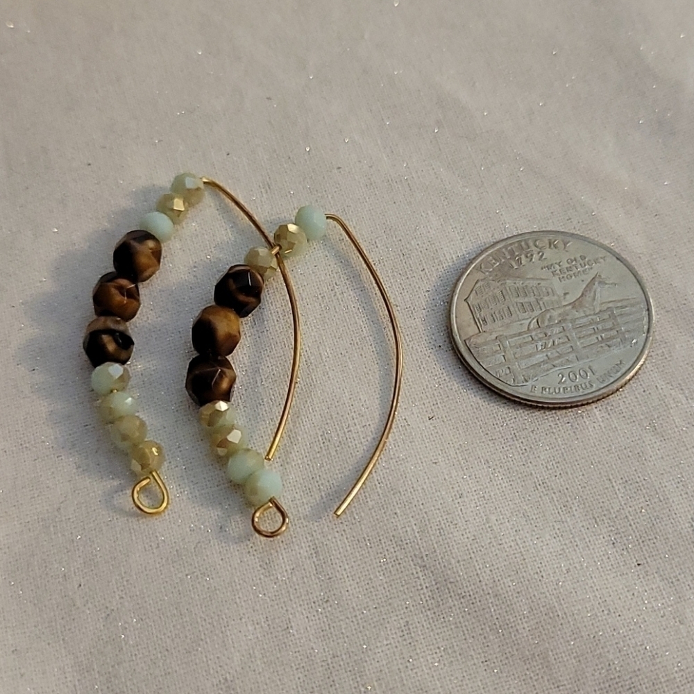 3/$30 HANDMADE Chinese Crystal Czech Glass Hoop Earrings - Picture 2 of 4